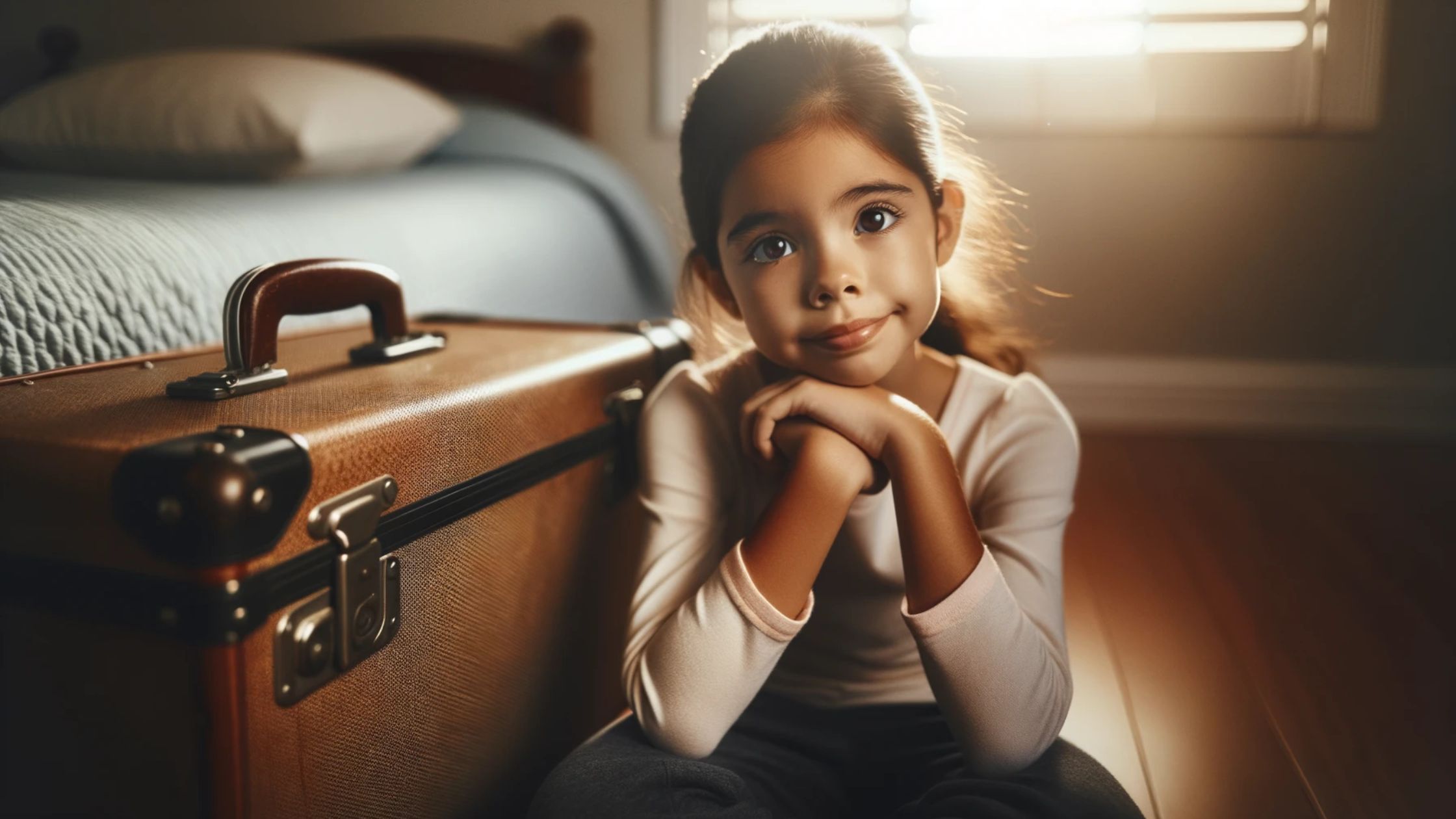 Girl With Donated Suitcase