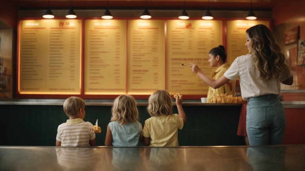 ordering fries from the counter