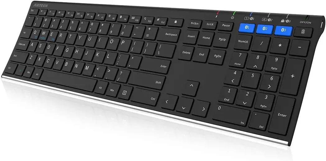 Arteck HB192 Universal Bluetooth Keyboard Multi-Device Stainless Steel